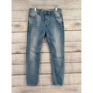 Diesel Eazee Relaxed Boyfriend Low Waist Jeans Womens 27x32 Blue Light Wash